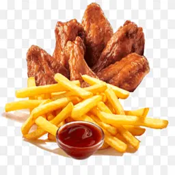 5 Teriyaki Wings & French Fries
